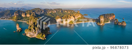 Aerial view of Phra nang Cave or princess Cave Beach in Krabi, Thailand 96878073