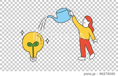 Illustration of a woman who develops ideas 96878080