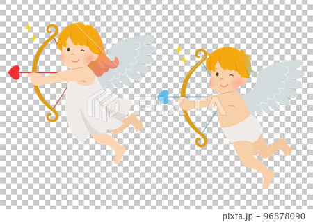 男の子と女の子のキューピッド 96878090