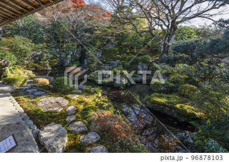 晩秋の魚山大原寺、実光院「契心園」 96878103