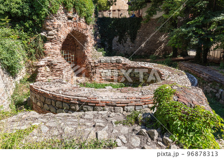 Hidden among modern buildings South Round Tower. Plovdiv, Bulgaria 96878313