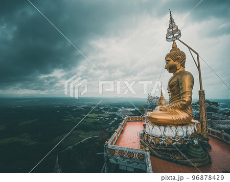 Aerial view of Wat Tham Suea or Tiger Cave Temple in Krabi, Thailand 96878429