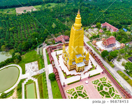 Aerial view of Wat MahaThat Wachira mongkol in Krabi, Thailand Aerial view of Wat MahaThat Wachira mongkol in Krabi, Thailand 96878453