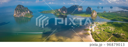 Aerial view of Pak Meng Beach in koh Lanta, Krabi, Thailand 96879013