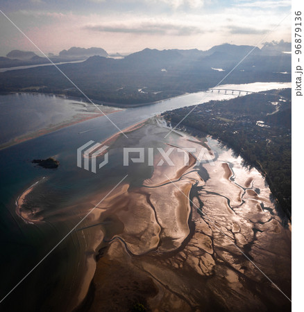 Aerial view of Laem Kho Kwang Beach in Koh Lanta, Krabi, Thailand 96879136