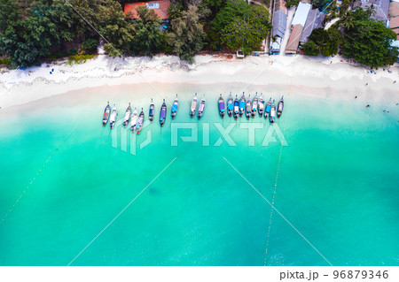 Aerial view of Railay and Phra nang Cave Beach in Krabi, Thailand Aerial view of Railay and Phra nang Cave Beach in Krabi, Thailand 96879346