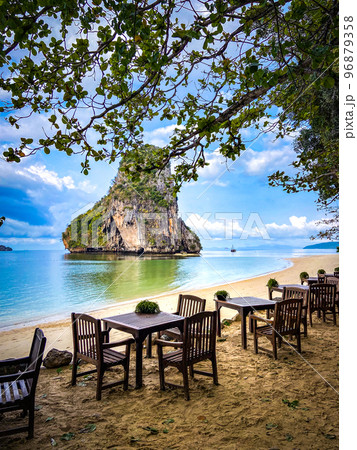Restaurant in Railay beach in Krabi, Thailand Restaurant in Railay beach in Krabi, Thailand 96879358