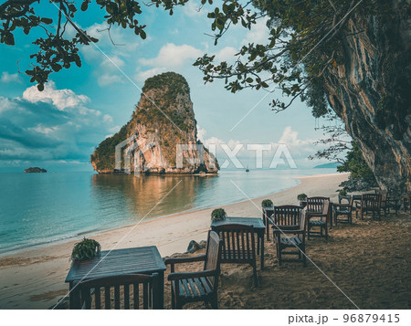 Restaurant in Railay beach in Krabi, Thailand Restaurant in Railay beach in Krabi, Thailand 96879415