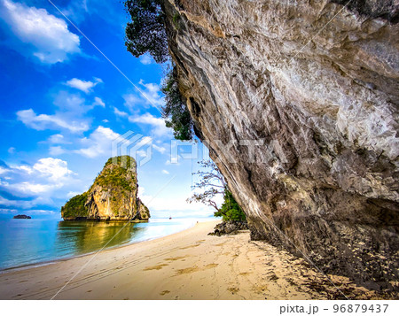 Railay and Phra nang Cave Beach in Krabi, Thailand Railay and Phra nang Cave Beach in Krabi, Thailand 96879437