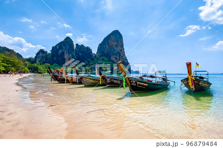 Railay and Phra nang Cave Beach in Krabi, Thailand Railay and Phra nang Cave Beach in Krabi, Thailand 96879484
