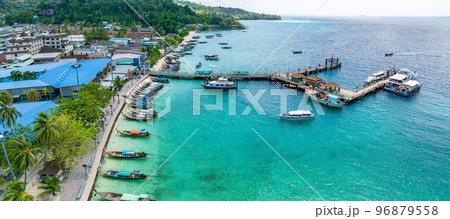 Aerial view of Ton Sai Beach in Koh Phi Phi, Krabi Thailand 96879558