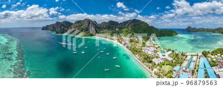 Aerial view of Ton Sai Beach in Koh Phi Phi, Krabi Thailand 96879563