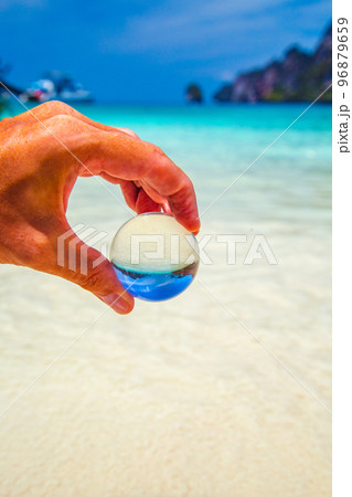 Long Tail boat in Monkey Beach in koh Phi Phi Don island, in Krabi, Thailand 96879659