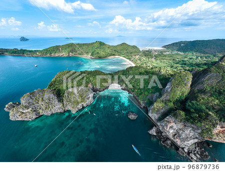 Aerial view of Nui beach in koh Phi Phi Don island, in Krabi, Thailand 96879736