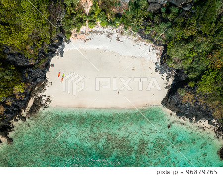 Aerial view of Nui beach in koh Phi Phi Don island, in Krabi, Thailand 96879765