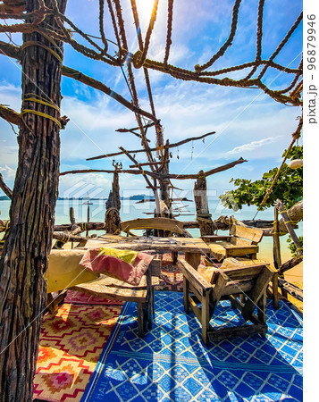 Old wooden pirate boat on the beach in Koh Phayam, Ranong, Thailand 96879946