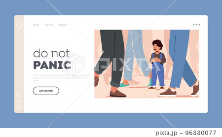 Baby Character Need Help Landing Page Template. Little Child Get Lost, Scared Baby Crying and Searching Mother in City Baby Character Need Help Landing Page Template. Little Child Get Lost, Scared Baby Crying and Searching Mother in City 96880077