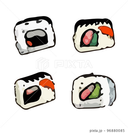 Japanese cuisine from sushi and rolls bar vector 96880085