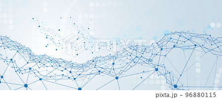 Neural network concept. Connected cells with links. High technology process. Abstract background 96880115