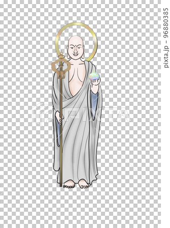 神様をイメージした修行僧のカラーイラスト 96880385