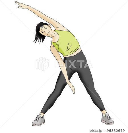 運動 女性 イラスト 96880659