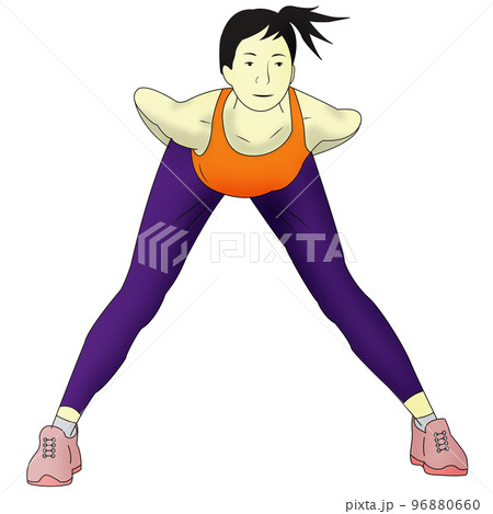 運動 女性 イラスト 96880660
