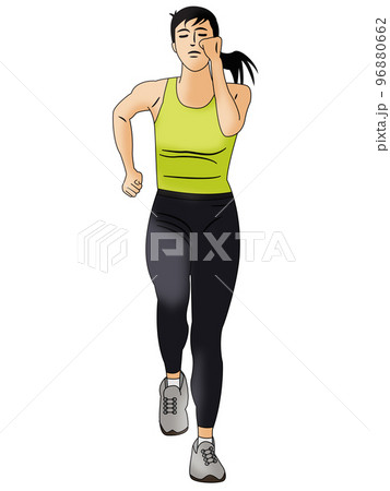 運動 女性 イラスト 96880662