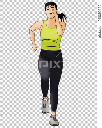 運動 女性 イラスト 96880662