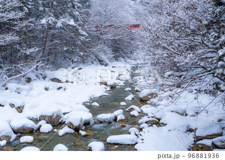 【冬素材】冬の柿其渓谷【長野県】 【冬素材】冬の柿其渓谷【長野県】 96881936