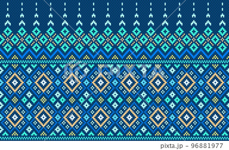 Embroidery ethnic pattern, Vector Geometric geometry background, Cross stitch endless geometric style 96881977