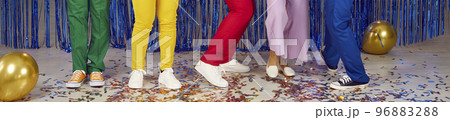 Banner background with cropped shot of feet of people dancing and having fun at party Banner background with cropped shot of feet of people dancing and having fun at party 96883288
