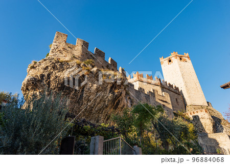 Medieval Scaligero Castle of Malcesine Tourist Resort on Lake Garda - Verona Italy 96884068