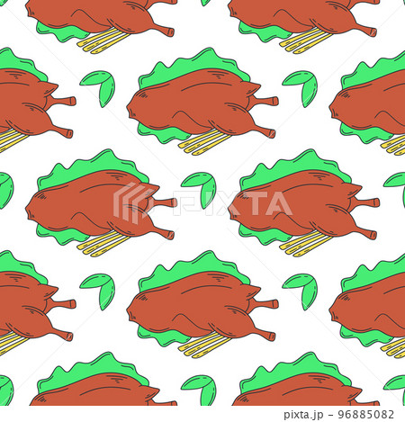 Peking ducks seamless pattern vector illustration Asian food background Peking ducks seamless pattern vector illustration Asian food background 96885082