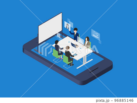 アイソメトリック｜メタバースオフィス・バーチャルオフィス・仮想オフィス 96885146