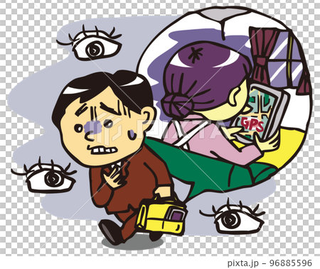 Domestic Violence/DV from Wife to Husband A Wife Who Excessively Monitors Her Husband's Behavior Color 96885596