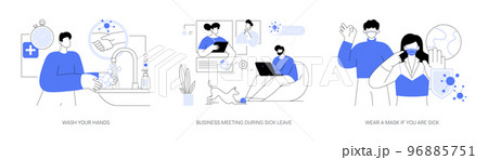Prevent virus spread abstract concept vector illustrations. 96885751