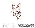 ウサギのキャラクターイラストシリーズ　「バトンを受け取るウサギ」 96886055