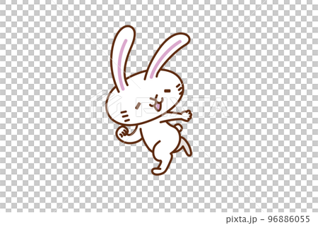 Rabbit character illustration series "A rabbit receiving a baton" 96886055