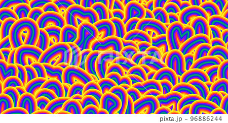 Colorful psychedelic swirl seamless pattern with hallucination swirls 96886244