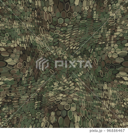 Woodland military camouflage hexagonal netting seamless pattern background Woodland military camouflage hexagonal netting seamless pattern background 96886467