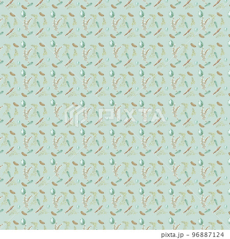 Seamless easter pattern with watercolor pink tulips is perfect for the design of paper, fabrics, packaging, souvenirs, textiles, gifts elements for decoration and design of printing, greeting cards. 96887124