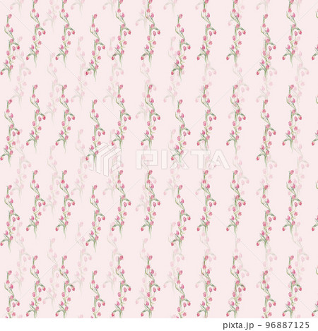 Seamless easter pattern with watercolor pink tulips is perfect for the design of paper, fabrics, packaging, souvenirs, textiles, gifts elements for decoration and design of printing, greeting cards. Seamless easter pattern with watercolor pink tulips is perfect for the design of paper, fabrics, packaging, souvenirs, textiles, gifts elements for decoration and design of printing, greeting cards. 96887125