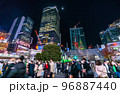 日本の東京都市景観 師走の渋谷は脅威の人流。桜丘口再開発のビルにクリスマスツリーも点灯＝12月3日 96887440