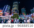 日本の東京都市景観 師走の渋谷は脅威の人流。桜丘口再開発のビルにクリスマスツリーも点灯＝12月3日 96888510