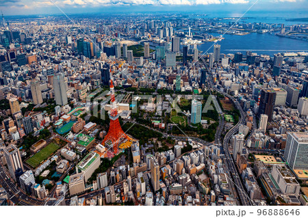 Aerial view of Tokyo Tower Tokyo, Japan 96888646