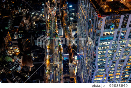 Shibuya, Tokyo, Japan at night from above Shibuya, Tokyo, Japan at night from above 96888649