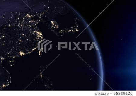 Earth at he night. East Asia. 96889126
