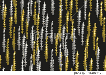 Abstract Silver Golden Worm Seamless Pattern 3D Illustration Background 96889572