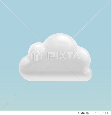 White Cartoon Cloud in 3d Realistic Style White Cartoon Cloud in 3d Realistic Style 96890234