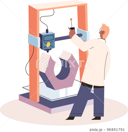 Manufacturing process at automated production industry. Scientist creates robot. Smart industry Manufacturing process at automated production industry. Scientist creates robot. Smart industry 96891791